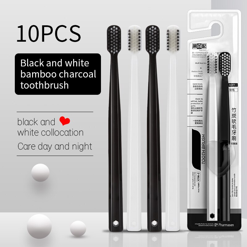 10-فرشاة فحم الخيزران فرشاة أس - مراجعة Bamboo Toothbrush Set وسعره