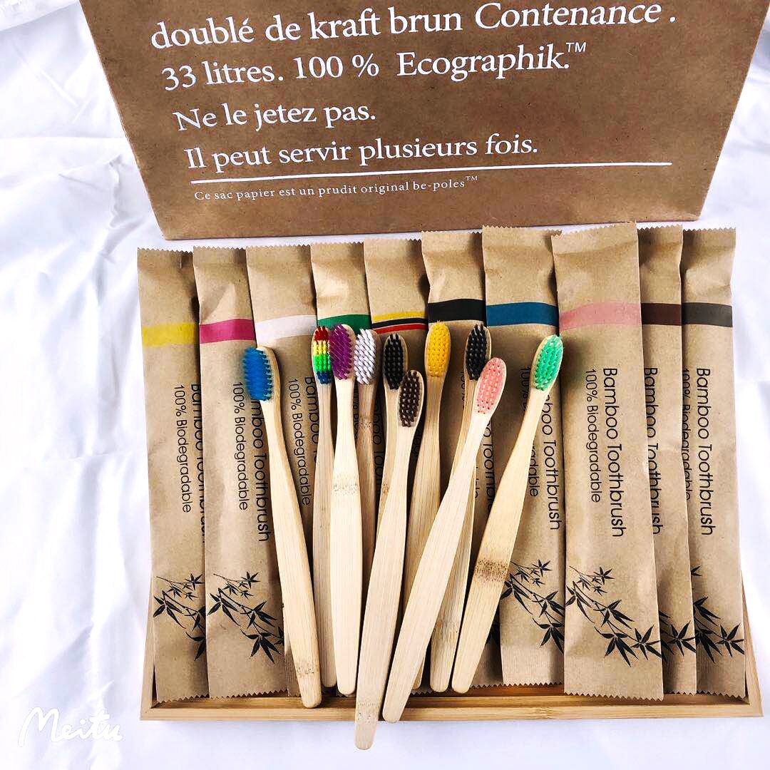فرشاة أسنان من الخيزران بألوان - مراجعة Bamboo Toothbrush Set وسعره