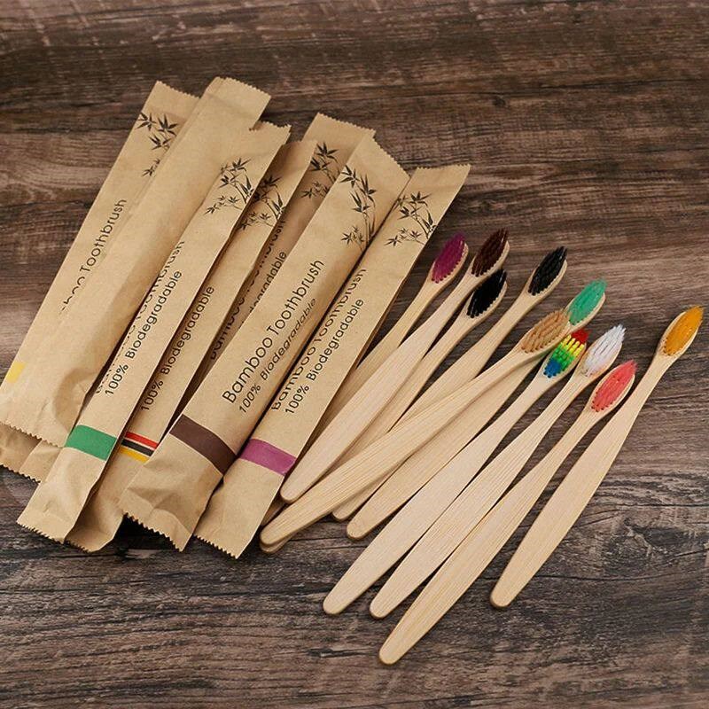 فرشاة أسنان من الخيزران بألوان - مراجعة Bamboo Toothbrush Set وسعره