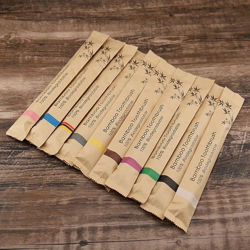 فرشاة أسنان من الخيزران بألوان - مراجعة Bamboo Toothbrush Set وسعره
