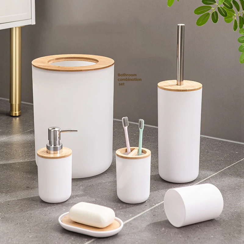 مجموعة تخزين للحمام مكونة من 6 - مراجعة Bamboo Toothbrush Set وسعره