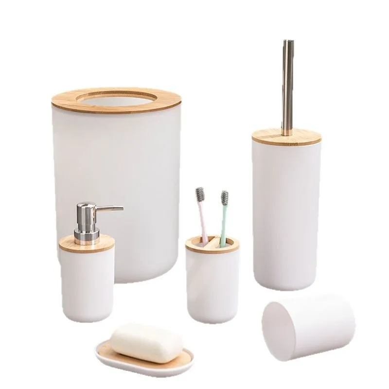 مجموعة تخزين للحمام مكونة من 6 - مراجعة Bamboo Toothbrush Set وسعره