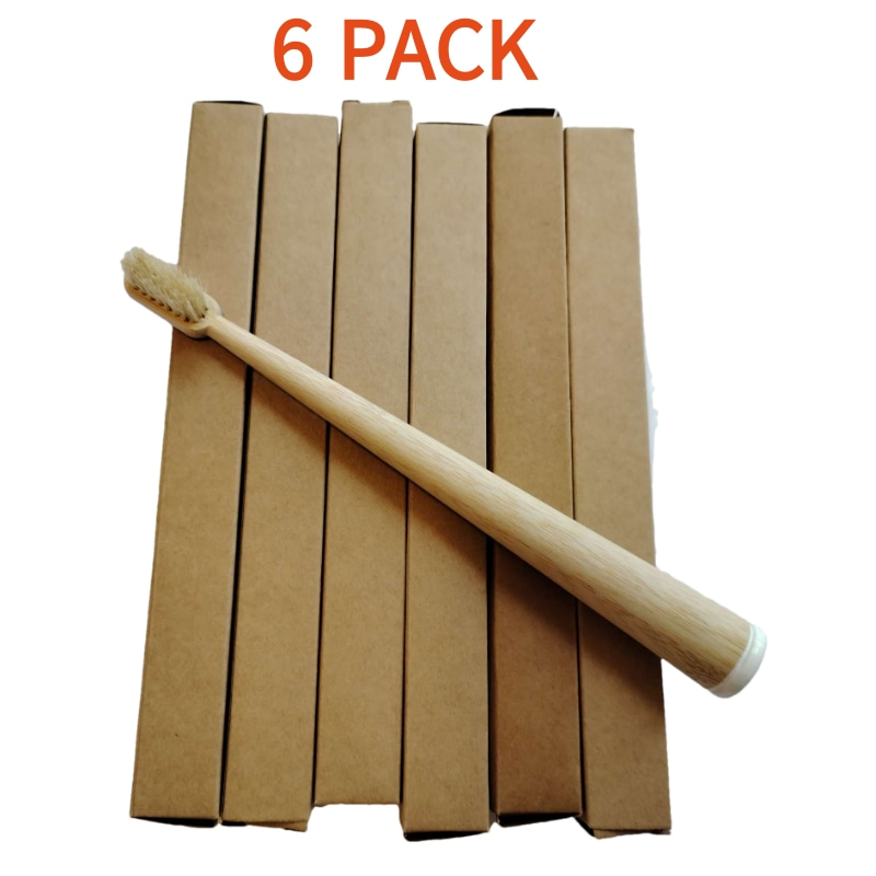 6 فرش أسنان من شعر الخنزير الب - مراجعة Bamboo Toothbrush Set وسعره